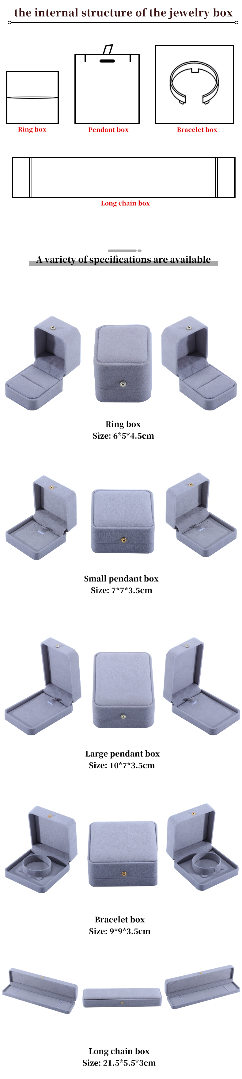 Custom Hot Stamping Logo Jewelry Box for Necklace Bracelet Earrings and Ring 9*9*3.5cm