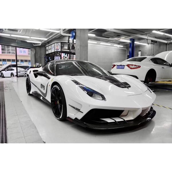 For Ferrari 488 Carbon Fiber Body Kit 488 Upgraded Misha Style Front and Rear Bumper Spoiler Hood Carbon Fiber Body Kit