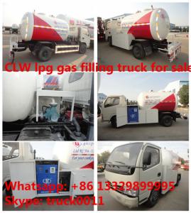 Quality CLW brand 5m3 mini lpg tank trucks with refilling system, 2tons mini CLW cooking gas dispensing truck for gas cylinders wholesale