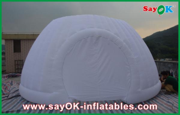Cheap Strong Oxford Cloth Inflatable White Air Tent , Commercial Inflatable Roundness Tent Party Tent With LED Light for sale