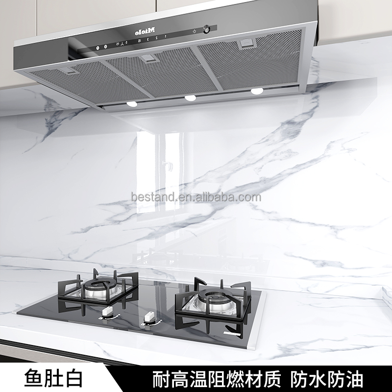 Modern White Marble Peel Off Wallpaper 60cm*10m Roll Size for Kitchen Modern Design Style