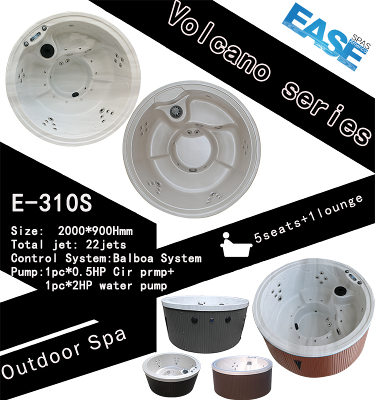 Round Hotel Whirlpool Massage Bathtub Hot Spring Spa Outdoor Hot Tubs