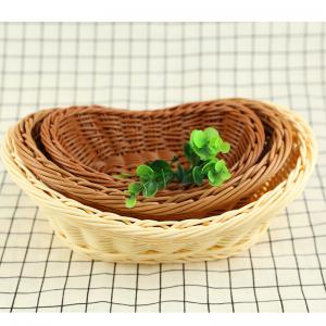 China PP Weaving Rattan custom size round storage wicker fruit basket tray on sale
