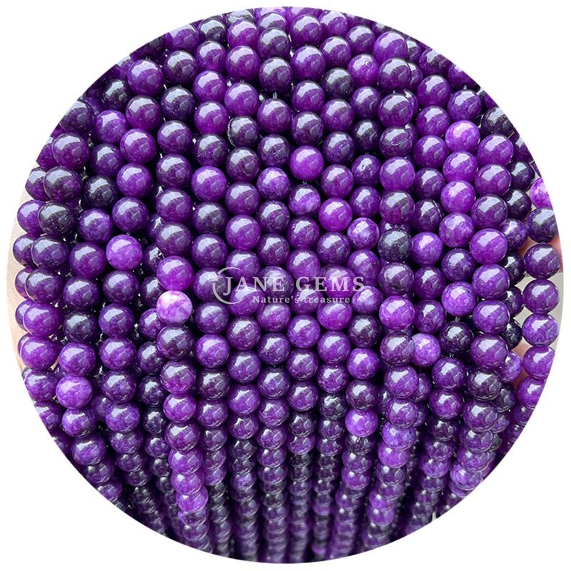 Wholesale Natural Crystal Gemstone Round Chalcedony Beads Jade Round Loose Bead Accessories for DIY Bracelet Necklace