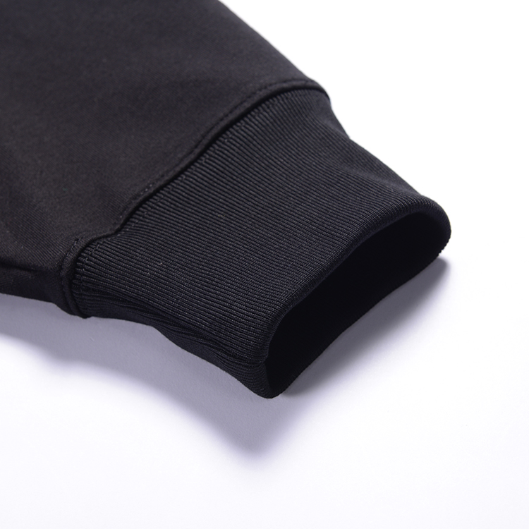 Black Color Custom Printed Sweatshirts , Autumn Winter Hoodie Print Pattern