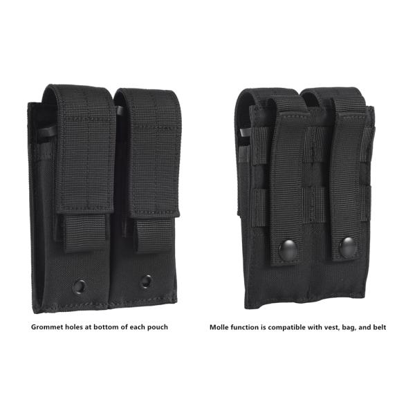 Molle Double Pistol Mag Pouch Single Double Stack Magazine For 9mm/.40 Calibers Glock