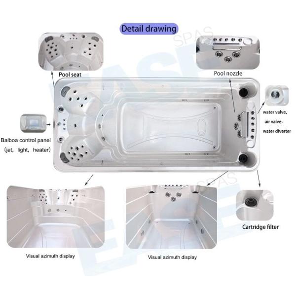 Outdoor Swimming Pool Cold Plunge Whirlpool Tubs Luxury Endless Swim Pool For Jacuzzi Air Massage Swim Pool For Garden