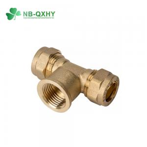 China GB Standard 3/8 Brass Copper Compression Fittings Plumbing Tee for Water System on sale