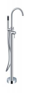 Quality Chrome Brass Freestanding Bath Tub Faucet OEM Single Lever Floor Mounted With Diverter wholesale