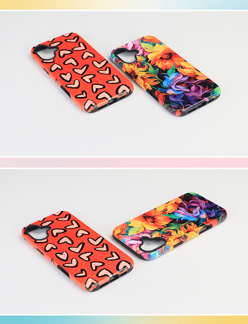 Sublimation Blank Phone Case 3D 2 in 1 Cover TPU Blank Printable for iPhone 16