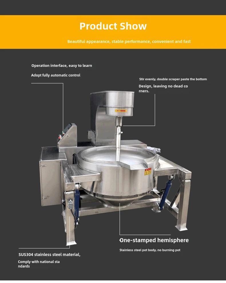 300L Industrial Tilting Cooking Pot with Agitator Planetary Automatic Stir Cooking Kettle Mixer Machine