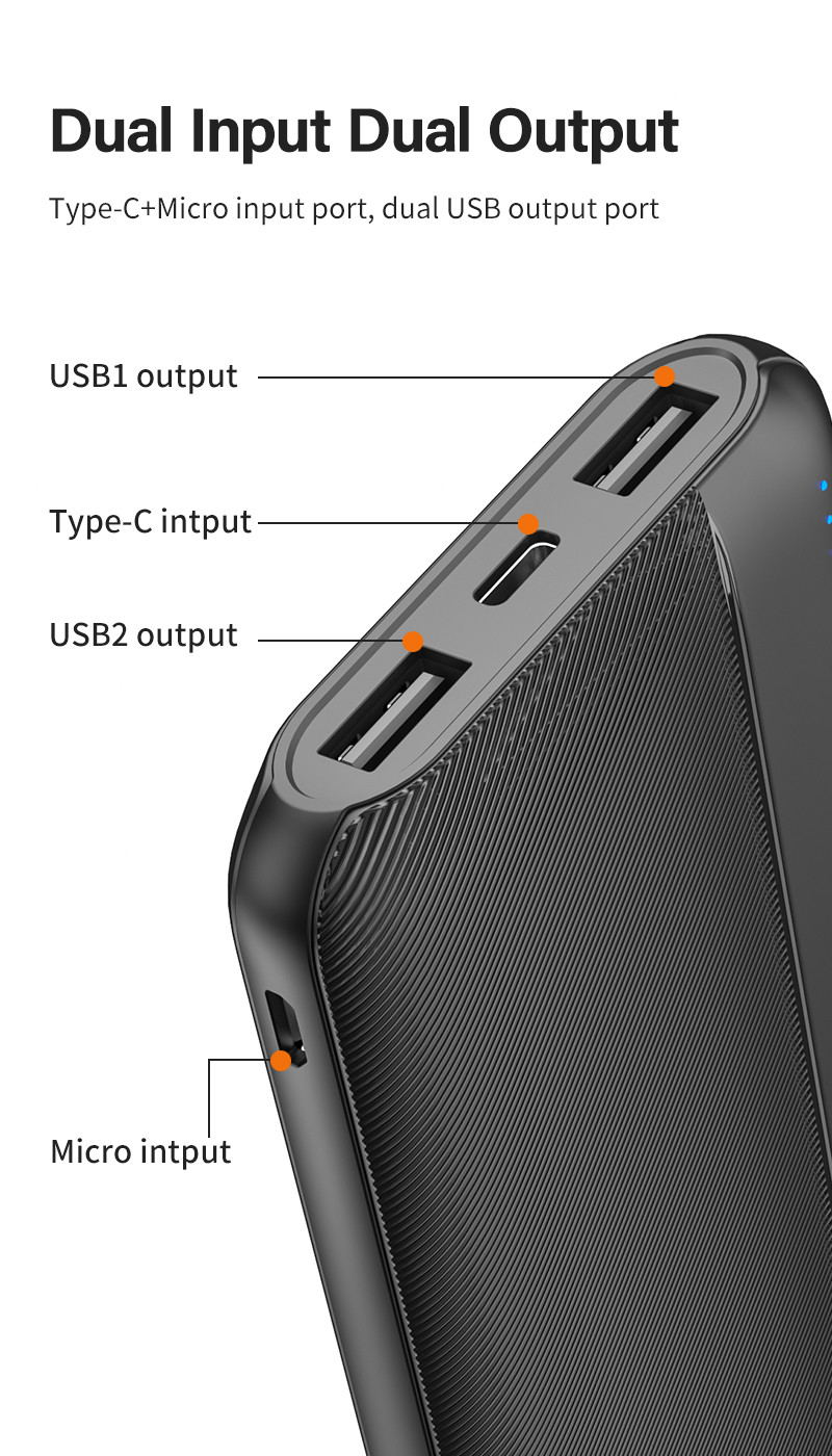 Universal Portable Mobile Power Bank 20000mah 10000mah Li Polymer Battery