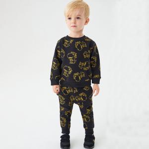 Quality Hot Sale Toddler Boy Suit Clothes 100% Cotton Kids Clothing Fleece Sweatshirt Two Piece Sets Toddler boy clothing sets wholesale
