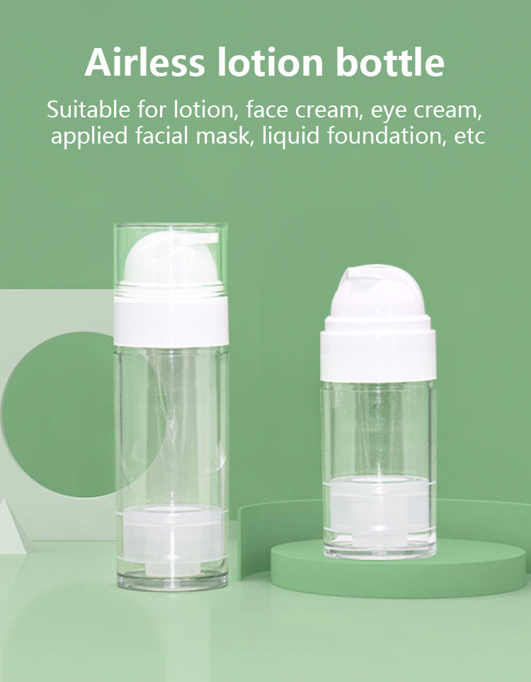 50ml 80ml PET Airless Pump Bottles Dispenser Cosmetic Packaging