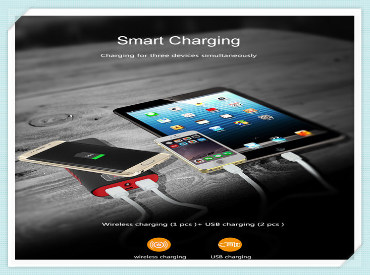 Red Grey Green Orange Wireless Charging Power Bank For Laptop And Mobile