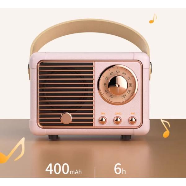 Classic Retro Style Wireless Speaker Mini Portable Bluetooth Speaker With Volume Adjusting Knob