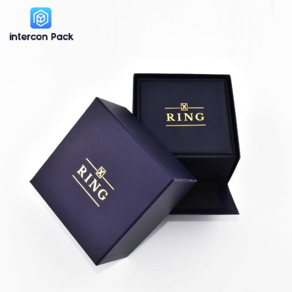 Intercon Pack Luxury Leather Jewellery Box Hot Stamping Process 4.02x4.02x2.2 Inch