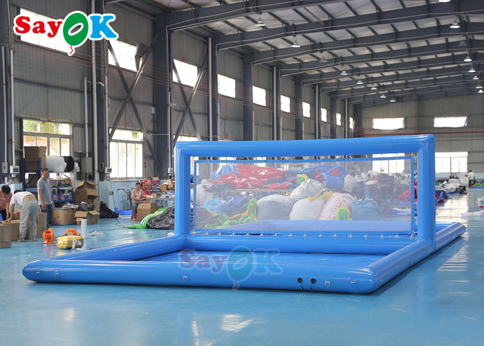Adult Sports Giant Inflatable Volleyball Court Pool With Net Silk Printing Inflatable Water Toys For Kids