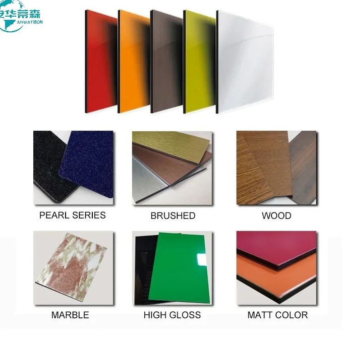 High Gloss Brushed Aluminium Composite Panel 2440mm Acp Mirror Sheet 3mm 4mm