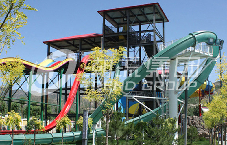 Exciting Aqua LoopBody Slide Aqua Park Fiberglass Water Slides , Platform Height 16m