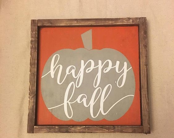 Pumpkin Pattern Thanksgiving Wall Sign Sayings Wall Art Painting For Home Decor