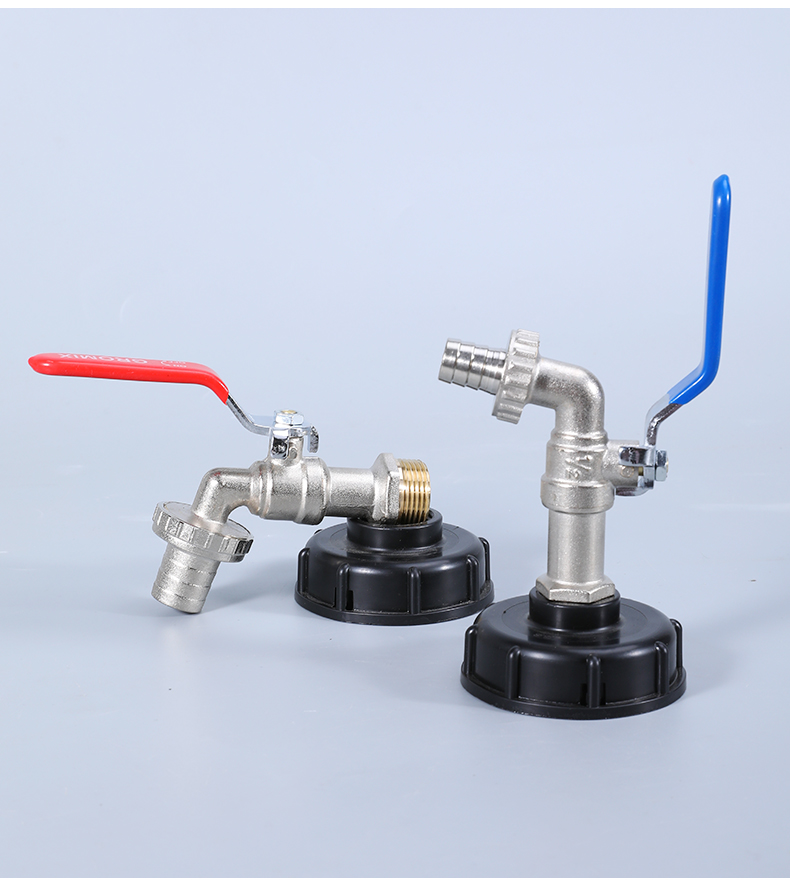 Plastic Connector S60X6 1/2" Double Faucet for Garden IBC Tank Adapter Tap Brass Material