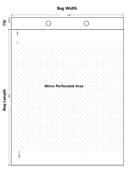 Custom Micro Perforated Plastic Bread Bag Transparent Poly Food Packaging Recyclable