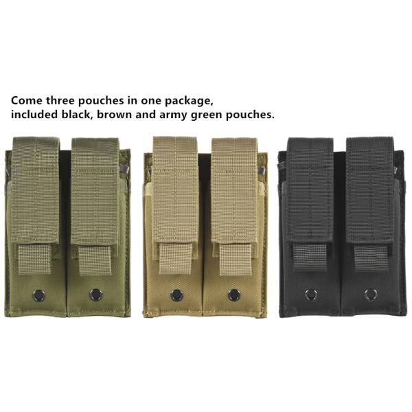 Molle Double Pistol Mag Pouch Single Double Stack Magazine For 9mm/.40 Calibers Glock