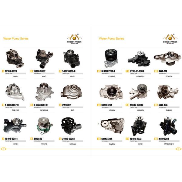 6WA1 6WF1 6WG1 Water Pump 8981460730 ISUZU Heavy Truck And Industrial Engine Use