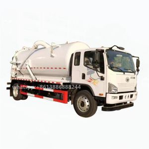 FAW 5000 Liters Sewage Suction Truck With Best Price High-pressure Cleaning