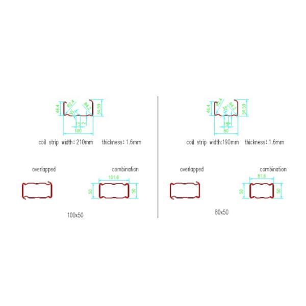 PLC Control Automatic 80 Mm Box Beam Roll Forming Machine With Cr 12 Quenched Cutter