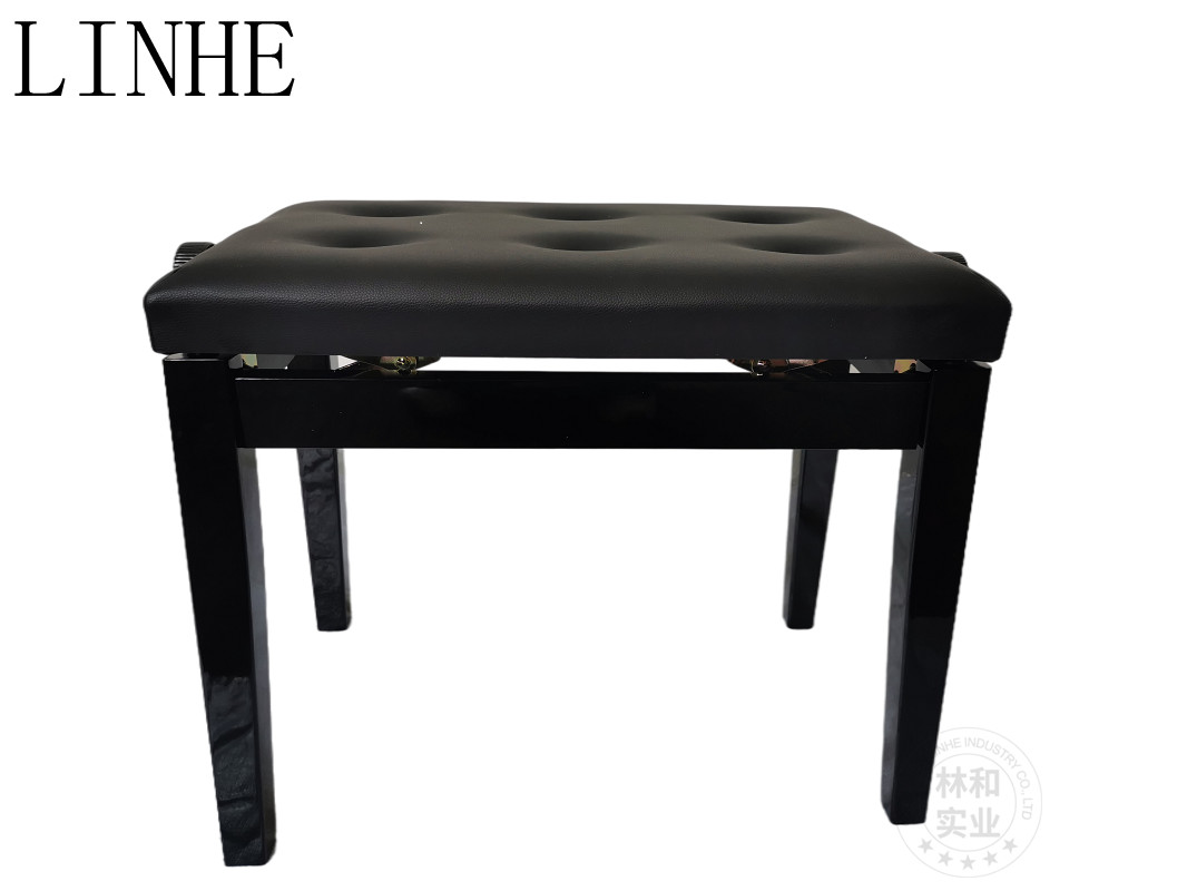 wholesaler Classic solid wood black leather wooden piano bench Solid Wooden adjustable Piano chair piano stool Piano ben