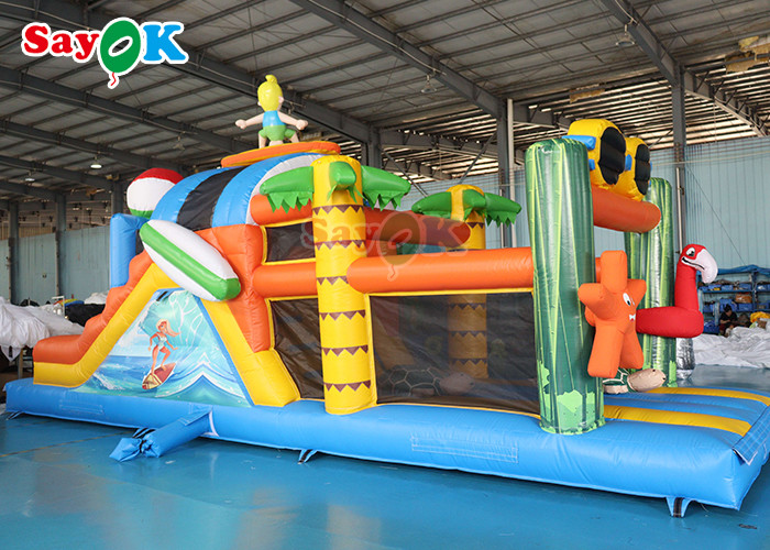 Commercial Inflatable Slide Ocean Theme Inflatable Dry Slide Children Kids Rock Climbing Slide