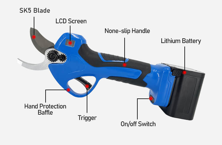 35MM Electric Pruner Cordless Pruner Shear Garden Cutting Tools