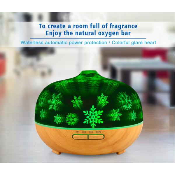 300ml 7 Color Changing 3D Glass Ultrasonic Diffuser