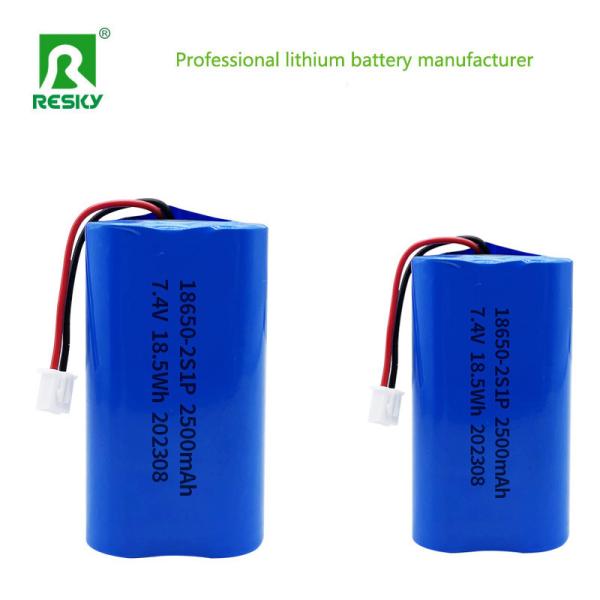 Lithium Ion Battery 18650 2s 7.4V 2500mAh 18.5wh Li-ion Rechargeable Batteries