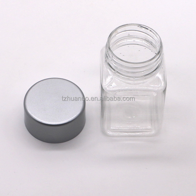 Clear Square Shape 30mL PET Plastic Bottle for Medicine Supplement Storage Supplement