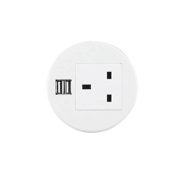 ABS Material Conference Table Desktop Electrical Power Socket / Round Power Outlet