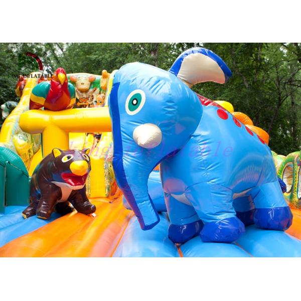 Wild Color Multipurpose Blow Up Park / Jungle Theme PVC Combo Amusement Park