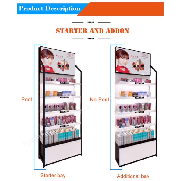 Free Standing Beauty Makeup Display Stand Cosmetic Display Shelves Logo Customized