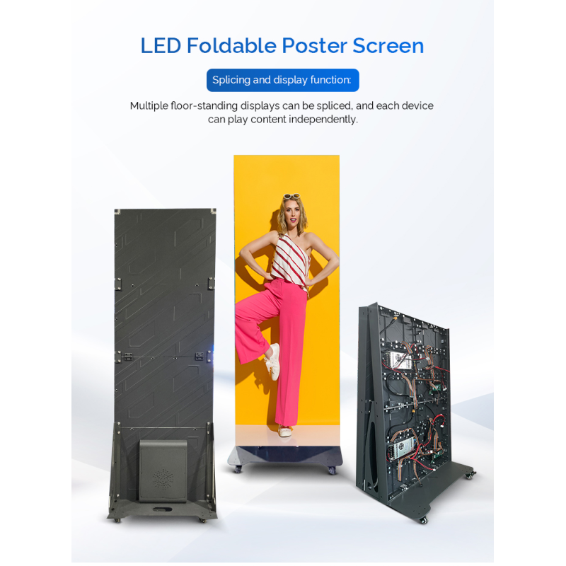 Hot Selling Customized Digital Signage Indoor Advertising Screen Foldable Poster LED Display Screen