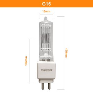 Quality 2000w Bi Pin Halogen Bulb 230v 50000 Lumen G15 wholesale
