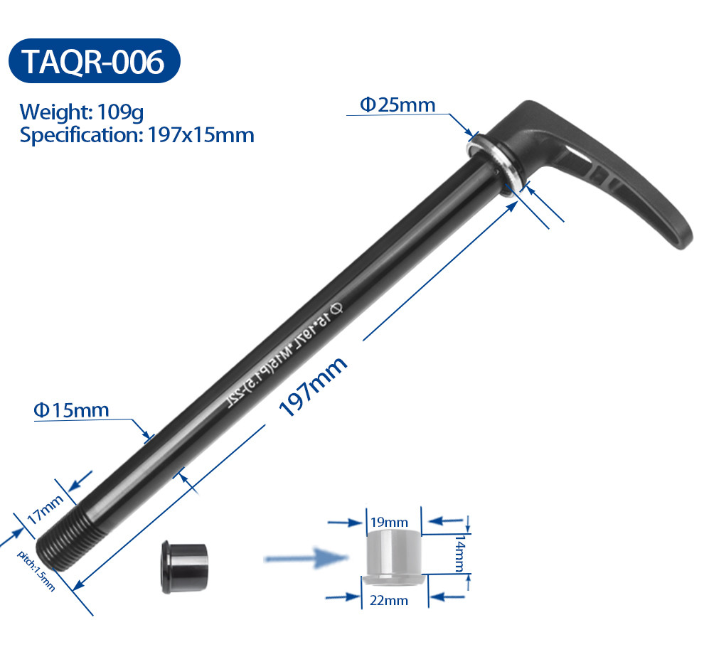 BXT Road Bicycles Parts Thru Axle Quick Release Lever Black Aluminum Alloy
