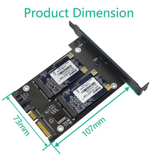 Dual MSATA SSD To Dual SATA3 Converter With Full Height Profile Bracket