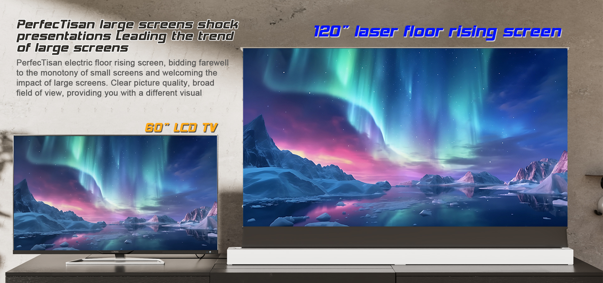 PVC Motorized Projection Screens 90 Inch Screen For Ultra Short Throw Projector