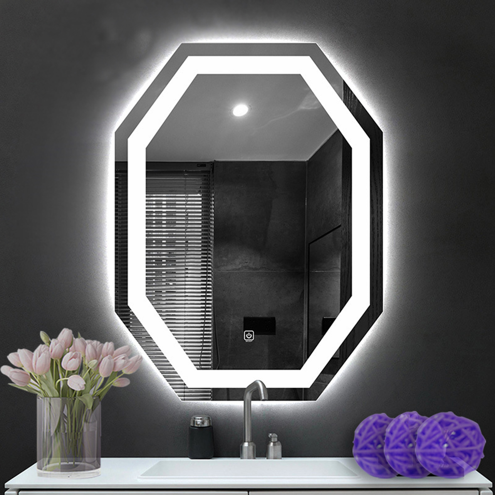 Large Black Home Decor Smart LED Mirror for Hotel Bathroom Decoration Customized Size