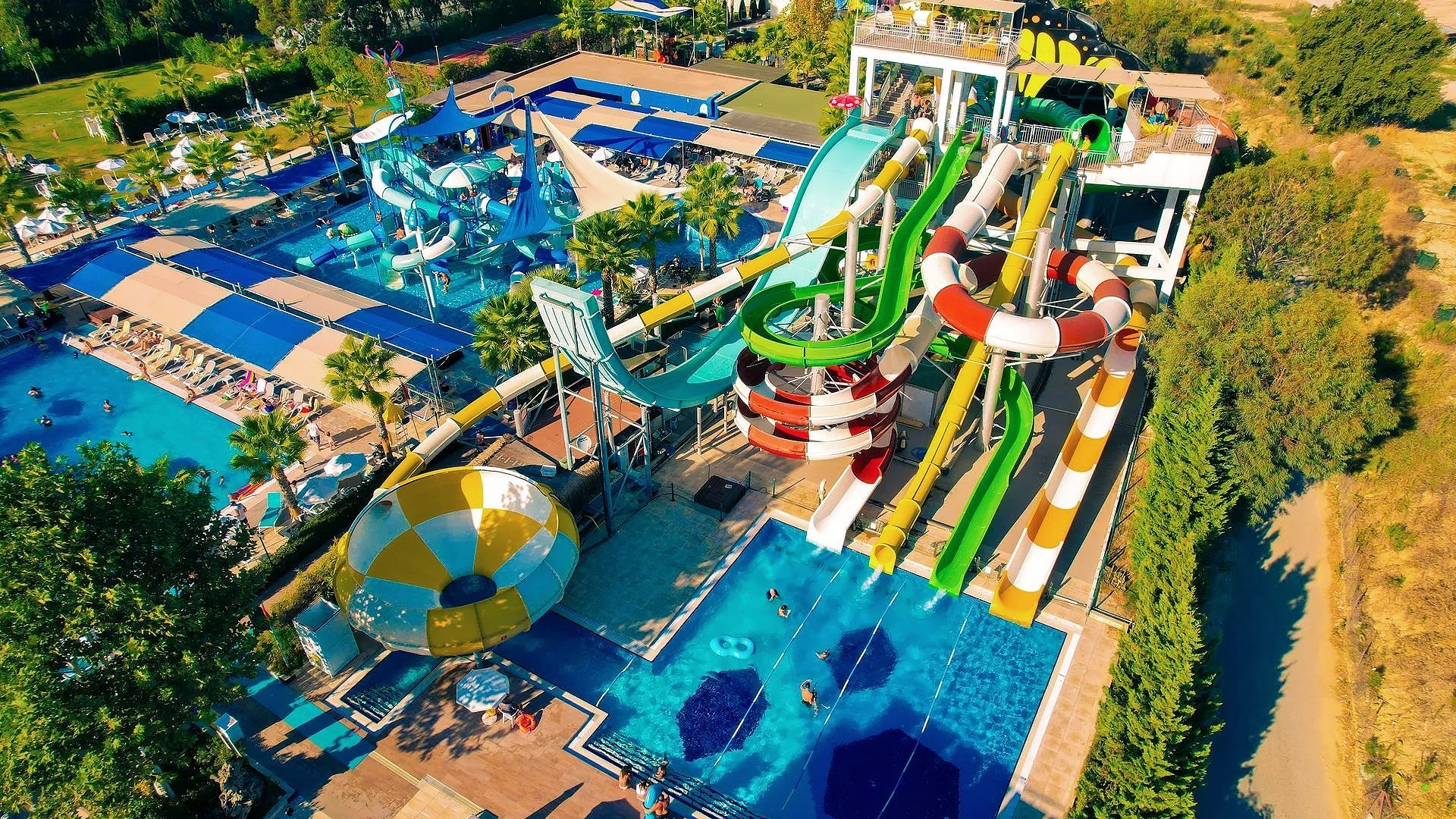 Children Amusement Park Water Games Rides Swimming Pool Fiberglass Slide Set