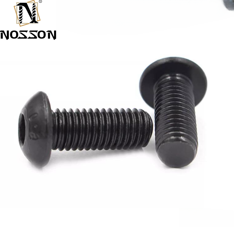 Metric Black Alloy Steel Button Head Hex Drive Screws ISO7380 and Metric Measurement System for Heavy-Duty Applications