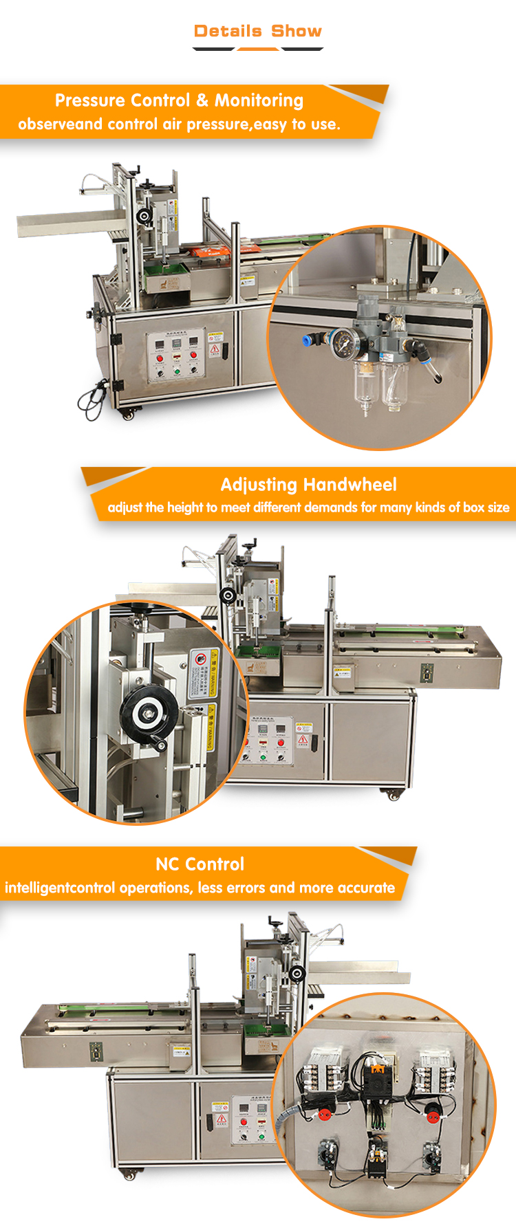 Customized Size Hot Melt Food Box Seal Machine Model JR600 JR500