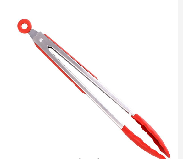 Antirust Silicone Kitchen Tongs , Grillhogs Barbecue Grill Tongs 3pcs